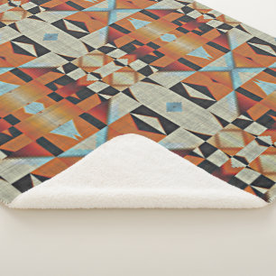 Blue Red Orange Taupe Brown Black Tribal Art Sherpadecke