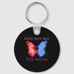Blue Red Ribbon Butterfly Faith Hope Liebe Hlhs Aw Schlüsselanhänger
