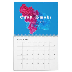 Blue Red Smoke Vape Shop Business Kalender