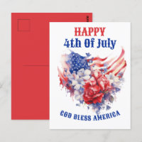 Blue Red White 4. Juli Aquarell