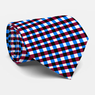 Blue Red White Squares Krawatte