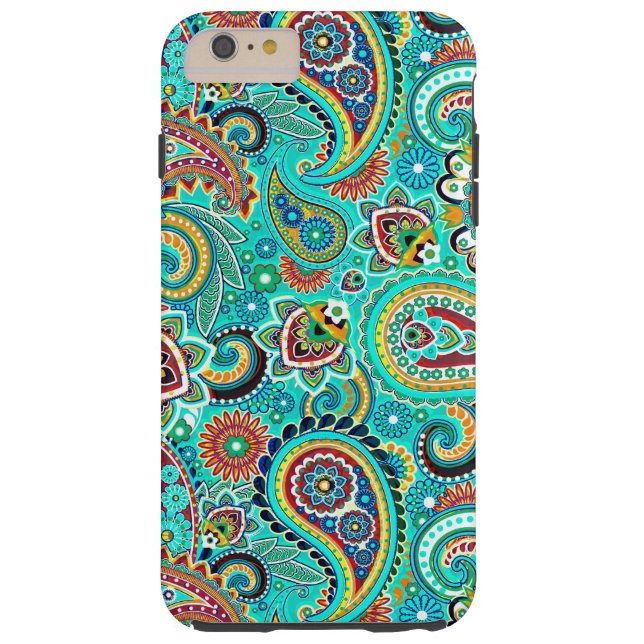 Blue Red Yellow Paisley Case-Mate iPhone Hülle (Rückseite)