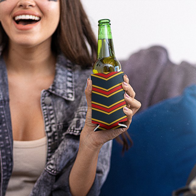 Blue Red Zickzack Stripes Cutting Board Dosenkühler (can cooler)