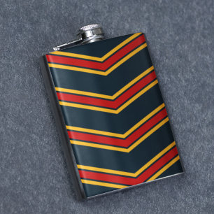 Blue Red Zickzack Stripes Cutting Board Flachmann