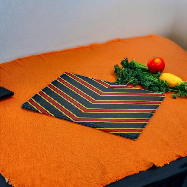 Blue Red Zickzack Stripes Cutting Board Schneidebrett (Chopping Board)