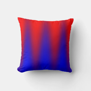 Blue Red Zigzag Ikat Print Kissen
