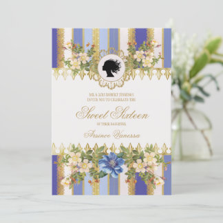 Blue Regency Era 16 . Geburtstag Einladung