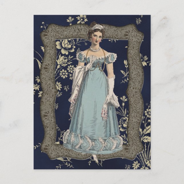 Blue Regency Lady Postkarte (Vorderseite)