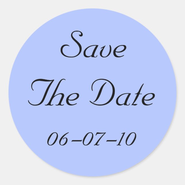 Blue Regency Save the Date Wedding Stickers (Vorderseite)
