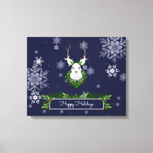 Blue Reindeer Canvas Print Leinwanddruck