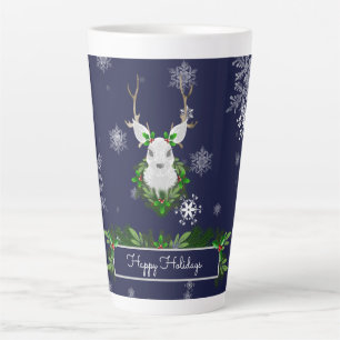 Blue Reindeer Latte Tasse