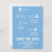 Blue Relation Timeline Wedding Save the Date