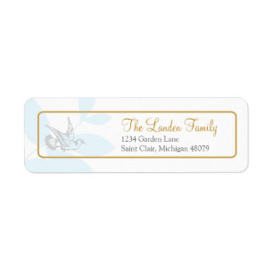 Blue Religious Address Label