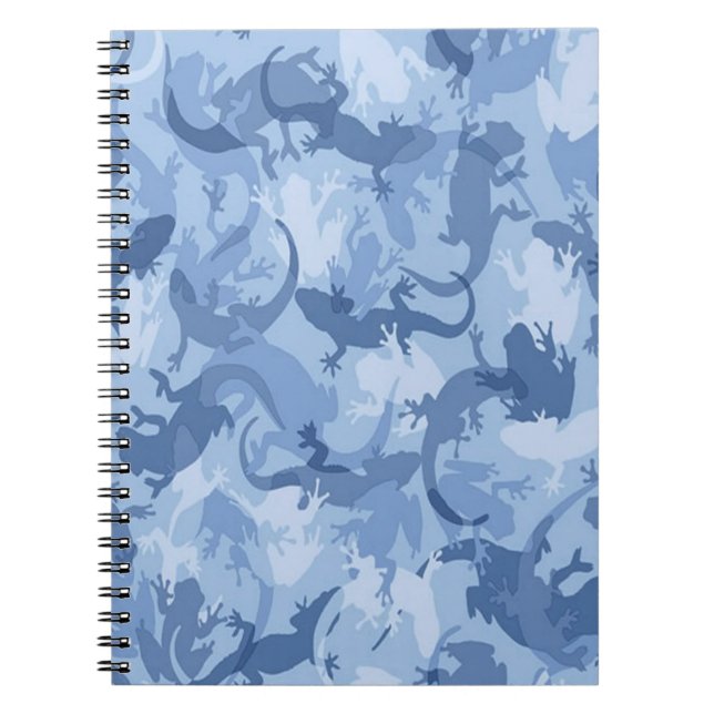 Blue Reptile Camouflage Spirale Notebook Notizblock (Vorderseite)