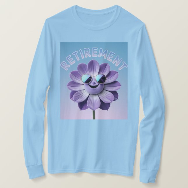 Blue Retirement Lavendel Blume T - Shirt (Design vorne)
