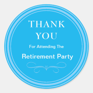 Blue Retirement Vielen Dank Runder Aufkleber
