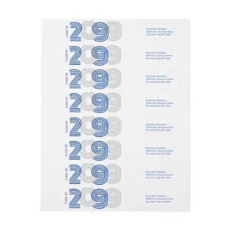 Blue Retro Big Numbers Class