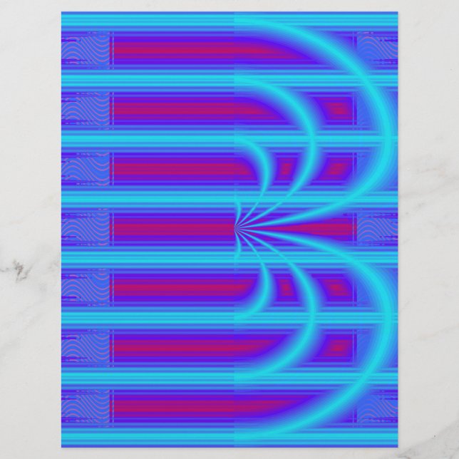 Blue Retro Cathedral Bulk Scrapbook Paper Pages Flyer (Vorne)