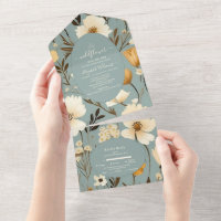 Blue Retro Eine kleine Wildblume Babydusche