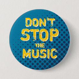 Blue Retro Halftone nicht stoppen Musik-Taste Button