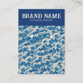 Blue Retro Modern Wave Ohrringe Display Card Quadratische Visitenkarte