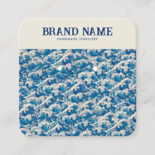 Blue Retro Modern Wave Ohrringe Display Card Quadratische Visitenkarte