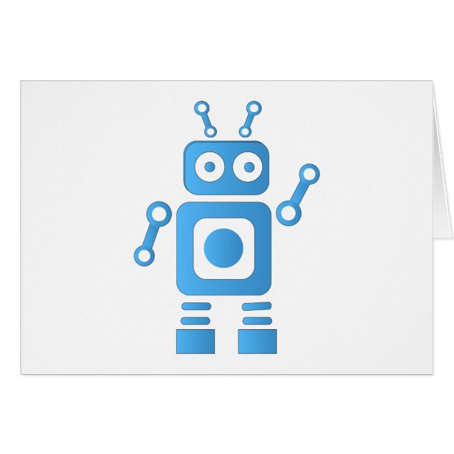 Blue Retro Robot (Vorderseite (Horizontal))