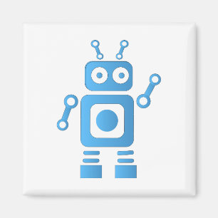 Blue Retro Robot Magnet