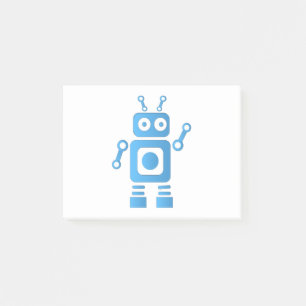 Blue Retro Robot Post-it Klebezettel