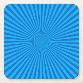Blue Retro Sunburst Hintergrund Rechteckiger Pappuntersetzer