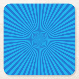 Blue Retro Sunburst Hintergrund Rechteckiger Pappuntersetzer