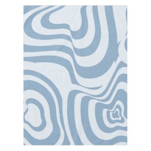 Blue Retro Swirl Groovy Y2K Muster Tischdecke