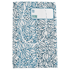 Blue Retro Tides of Christmas Vibes Mittlere Geschenktüte
