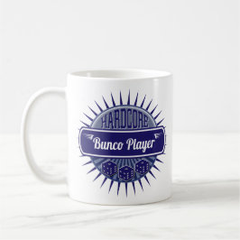 Blue Retro Vintag Hardcore Bunco Player Dice Kaffeetasse