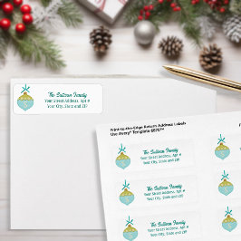 Blue Retro Weihnachtsschmuck Monogram