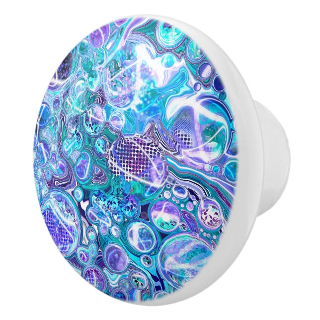 Blue Rhapsody Fluid Art Keramikknauf (Rechts)