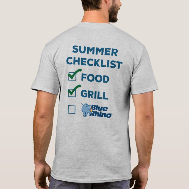 Blue Rhino "Summer Checklist" Männer T-Shirt (Rückseite)
