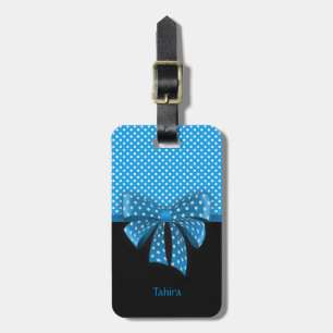Blue Ribbon and Polka Dots Gepäckanhänger
