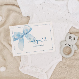 Blue Ribbon Baby Boy Dusche Dankeskarte