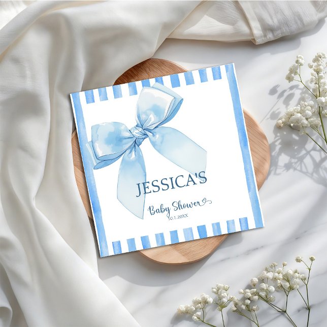 Blue Ribbon Baby Boy Luncheon Willkommen Serviette (Von Creator hochgeladen)