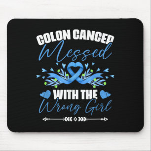 Blue Ribbon Colon Cancer Girl Survivor Colorectal Mousepad