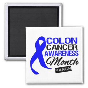 Blue Ribbon Colon Krebs Bewusstsein Monat Magnet