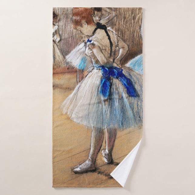 Blue Ribbon Dancer, Edgar Degas Badehandtuch (Badehandtuch)