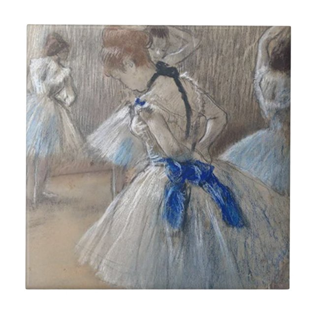 Blue Ribbon Dancer Edgar Degas Fliese (Vorderseite)