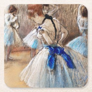 Blue Ribbon Dancer, Edgar Degas Rechteckiger Pappuntersetzer