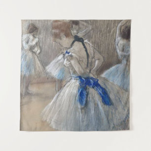 Blue Ribbon Dancer Edgar Degas Wandteppich