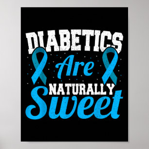 Blue Ribbon Diabetes Bewusstsein Sie zu süß Dia Poster