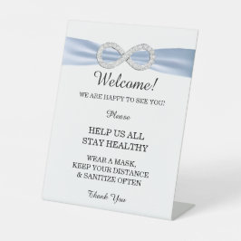 Blue Ribbon Diamond Unendlichkeit Hochzeitssicherh Sockelschild