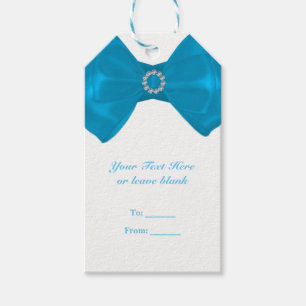 Blue Ribbon & Diamonds Brautparty Elegante Gefalle Geschenkanhänger