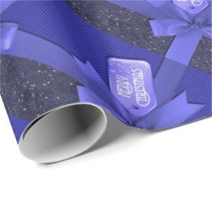 Blue Ribbon Frohe Weihnachtswrapping Papier Geschenkpapier